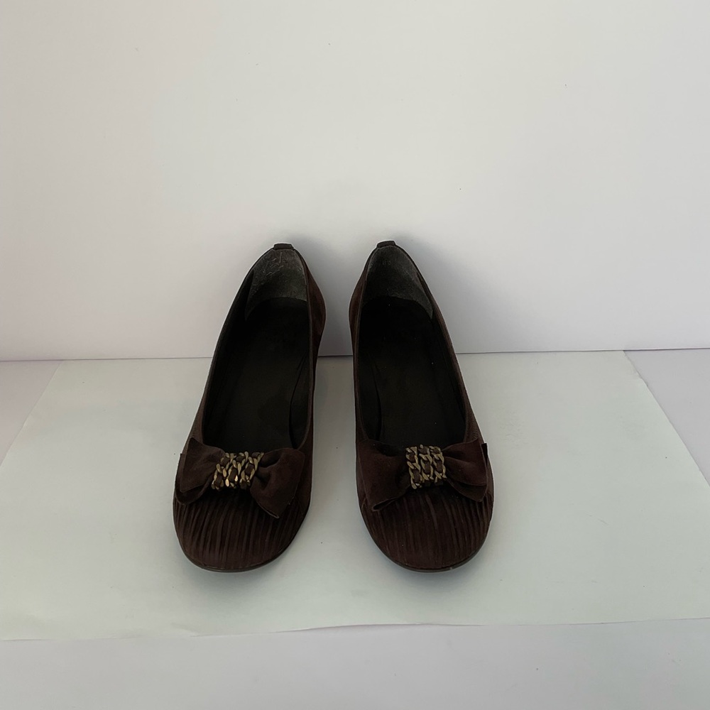 Stuart Weitzman Dark Brown Suede Wedges